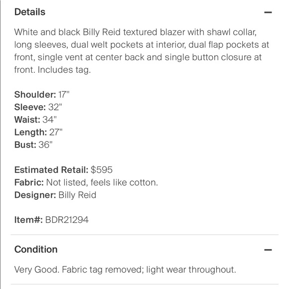 🎉FINAL $ DROP🎉Billy Reid Shawl Collar Blazer - Picture 5 of 8